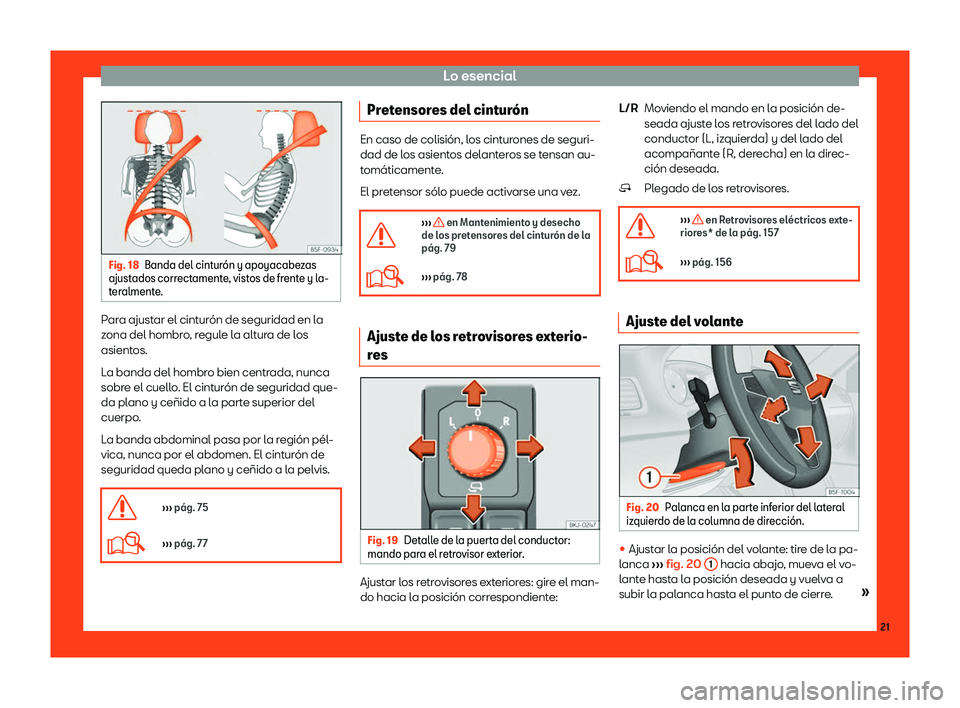 Seat Arona 2018  Manual de instrucciones (in Spanish) Lo esencial
Fig. 18
Banda del cintur