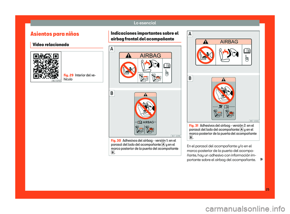 Seat Arona 2018  Manual de instrucciones (in Spanish) Lo esencial
Asientos para ni