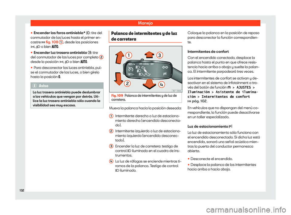 Seat Ateca 2020  Manual de instrucciones (in Spanish) Manejo
