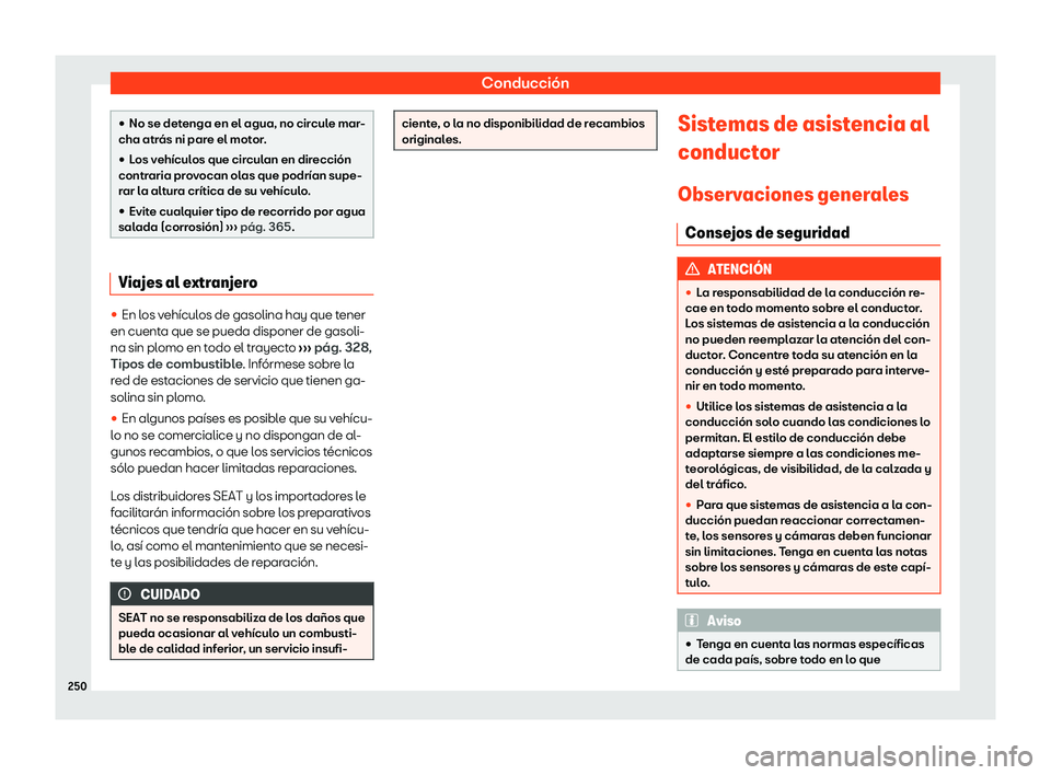 Seat Ateca 2020  Manual de instrucciones (in Spanish) Conducción
