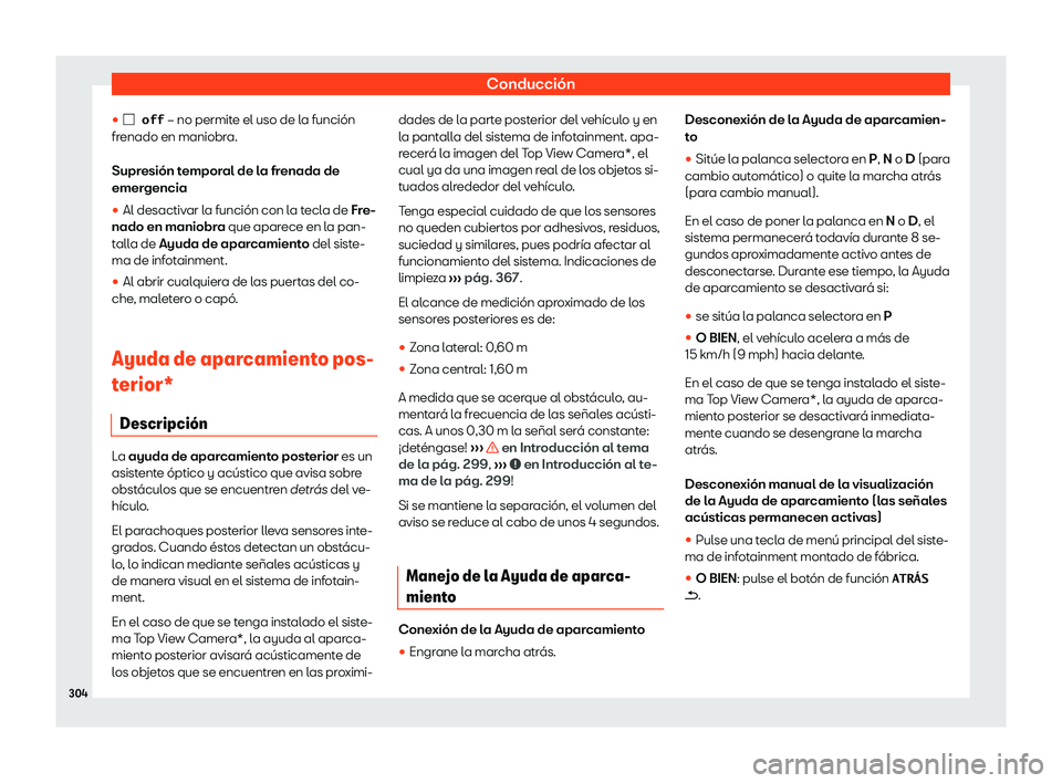 Seat Ateca 2020  Manual de instrucciones (in Spanish) Conducción
