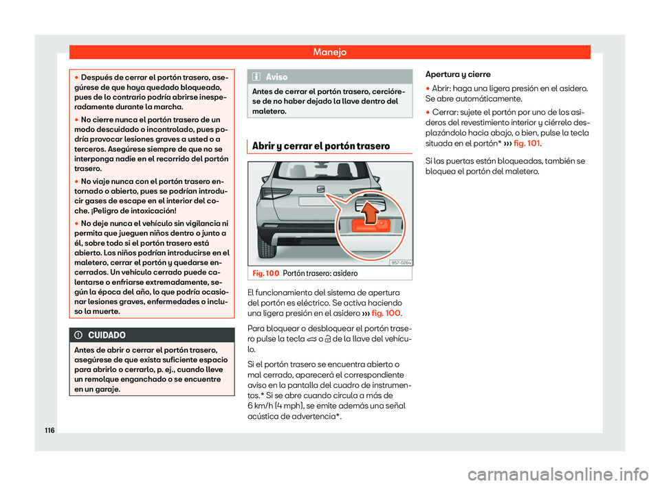 Seat Ateca 2019  Manual de instrucciones (in Spanish) Manejo
