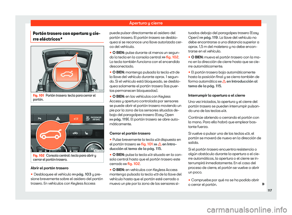 Seat Ateca 2019  Manual de instrucciones (in Spanish) Apertura y cierre
Port