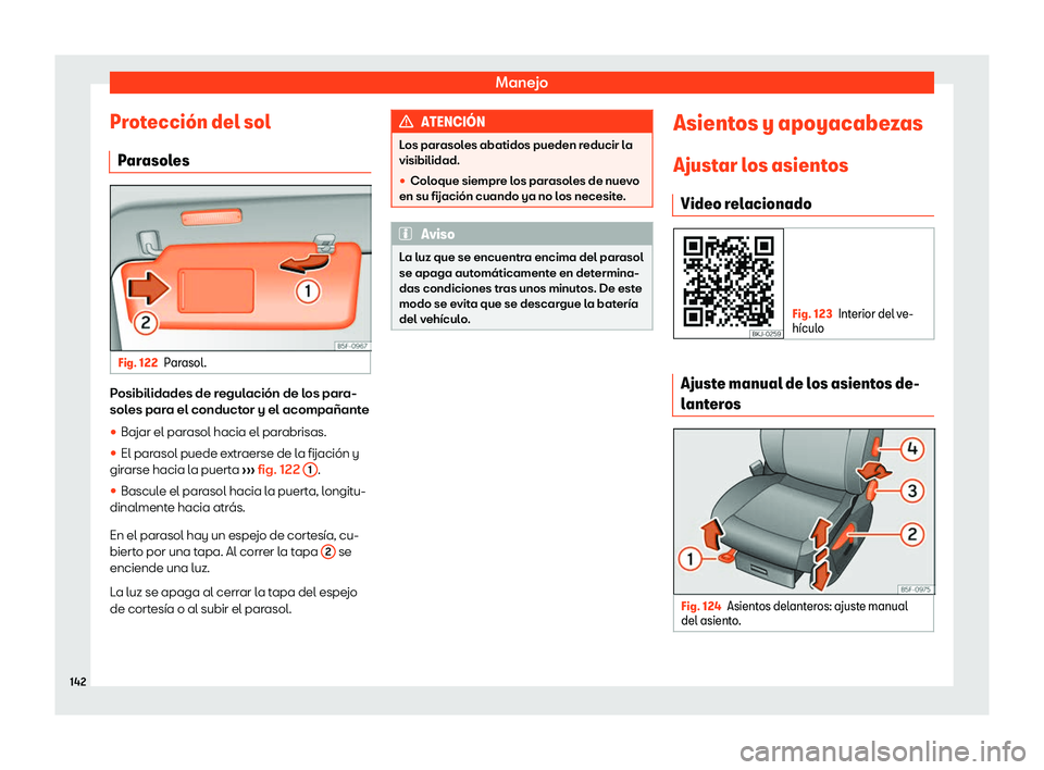 Seat Ateca 2019  Manual de instrucciones (in Spanish) Manejo
Protecci