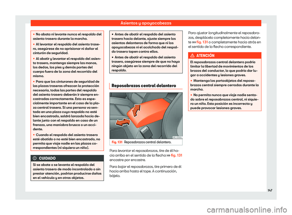 Seat Ateca 2019  Manual de instrucciones (in Spanish) Asientos y apoyacabezas
