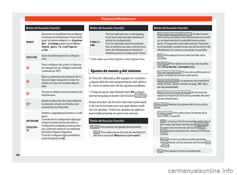 Seat Ateca 2019  Manual de instrucciones (in Spanish) Sistema Infotainment
Bot
