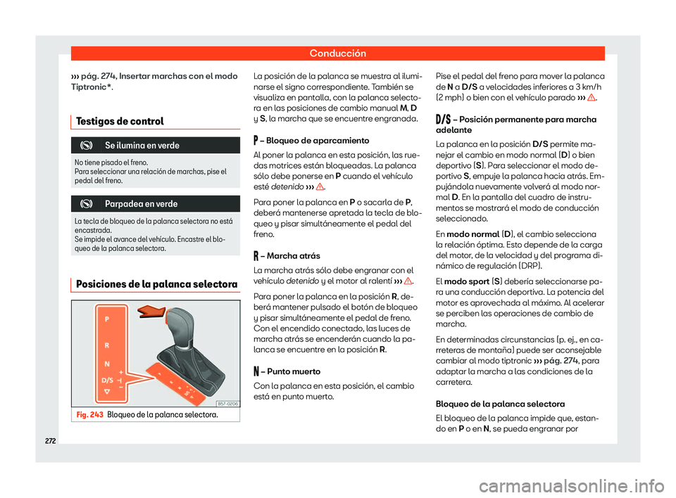 Seat Ateca 2019 Manual de instrucciones (in Spanish) Conducci Seat Ateca 2019 Manual de instrucciones (in Spanish) Conducci