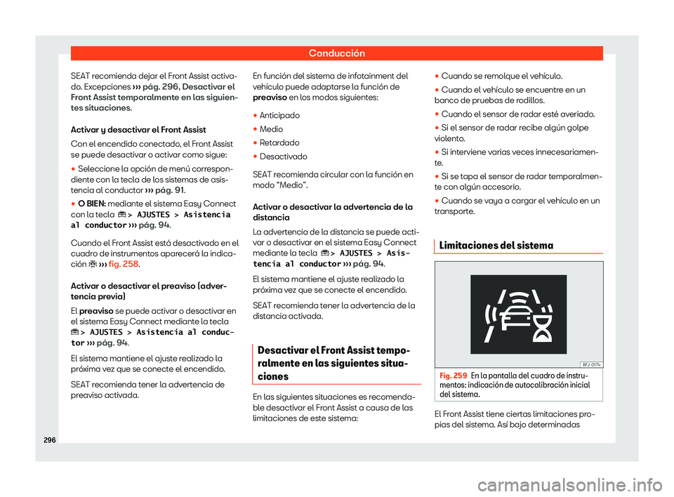 Seat Ateca 2019  Manual de instrucciones (in Spanish) Conducci