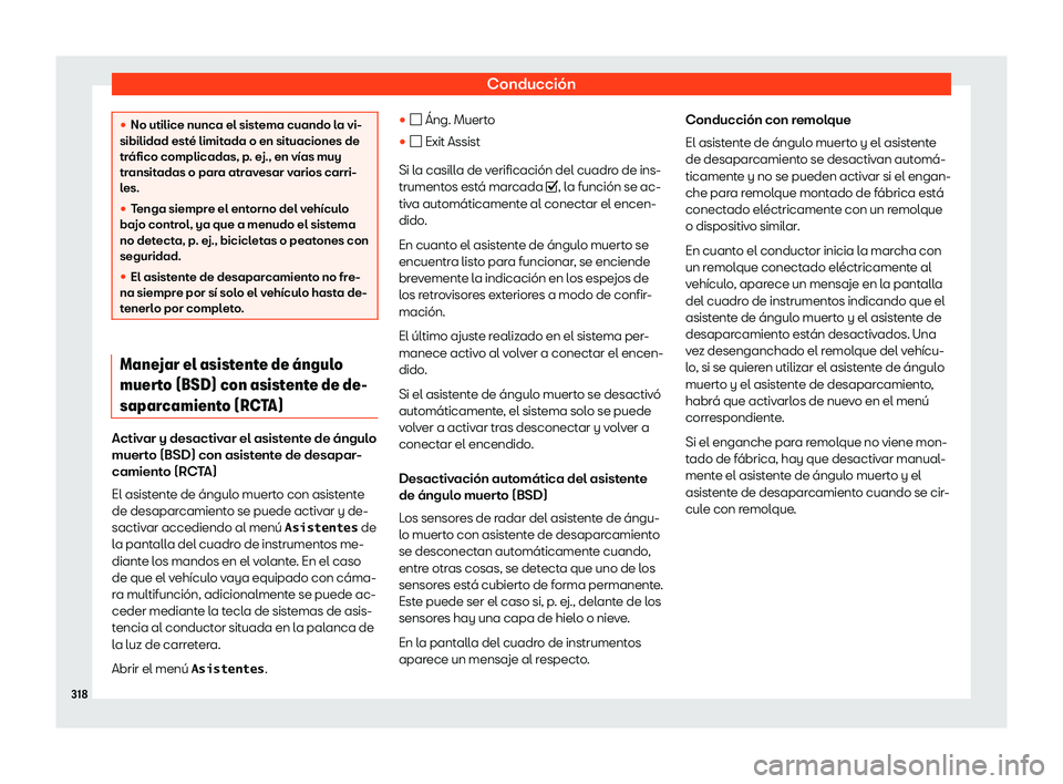 Seat Ateca 2019  Manual de instrucciones (in Spanish) Conducci