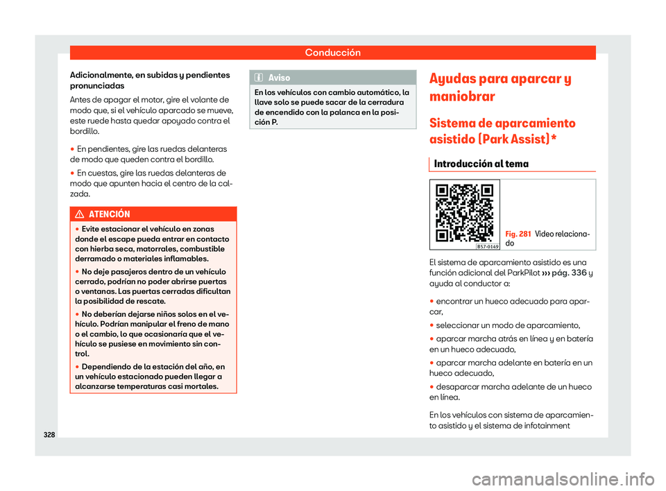 Seat Ateca 2019  Manual de instrucciones (in Spanish) Conducci