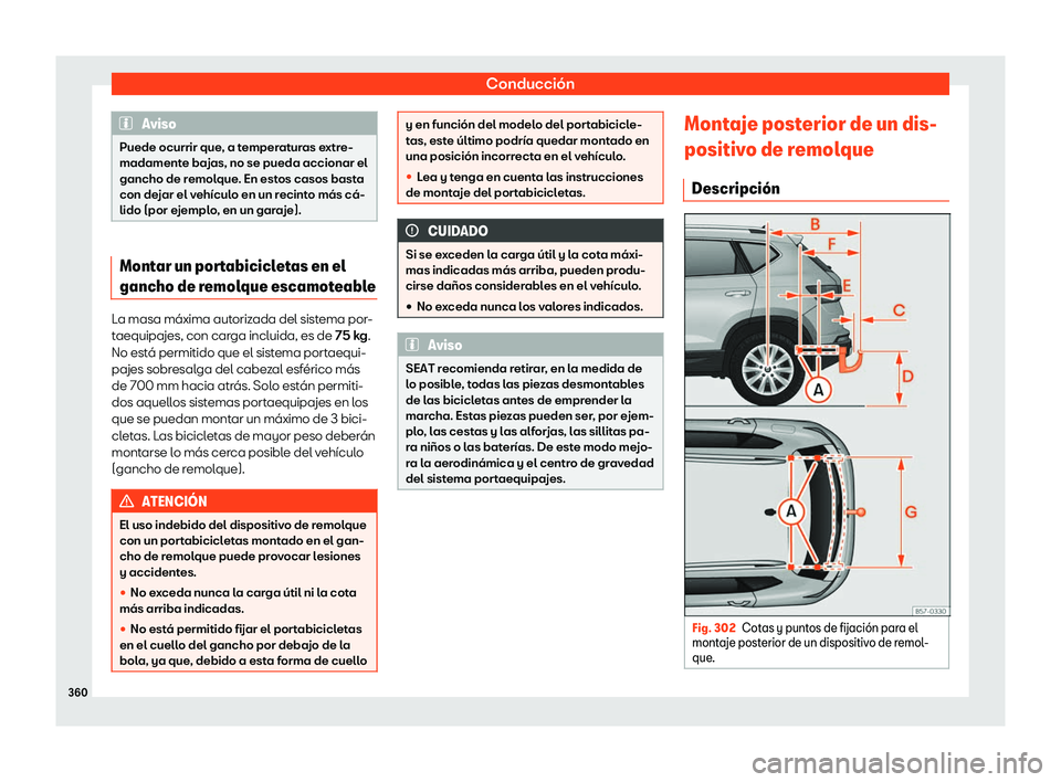 Seat Ateca 2019 Manual de instrucciones (in Spanish) Conducci Seat Ateca 2019 Manual de instrucciones (in Spanish) Conducci