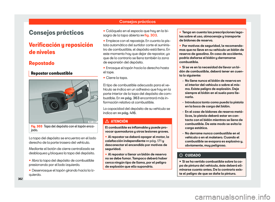 Seat Ateca 2019 Manual de instrucciones (in Spanish) Consejos pr Seat Ateca 2019 Manual de instrucciones (in Spanish) Consejos pr