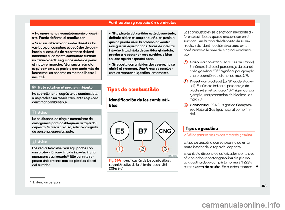 Seat Ateca 2019 Manual de instrucciones (in Spanish) Verificaci Seat Ateca 2019 Manual de instrucciones (in Spanish) Verificaci