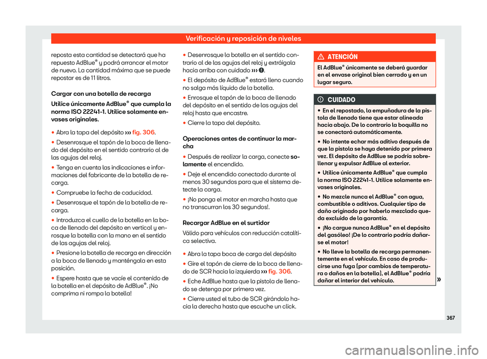 Seat Ateca 2019 Manual de instrucciones (in Spanish) Verificaci Seat Ateca 2019 Manual de instrucciones (in Spanish) Verificaci
