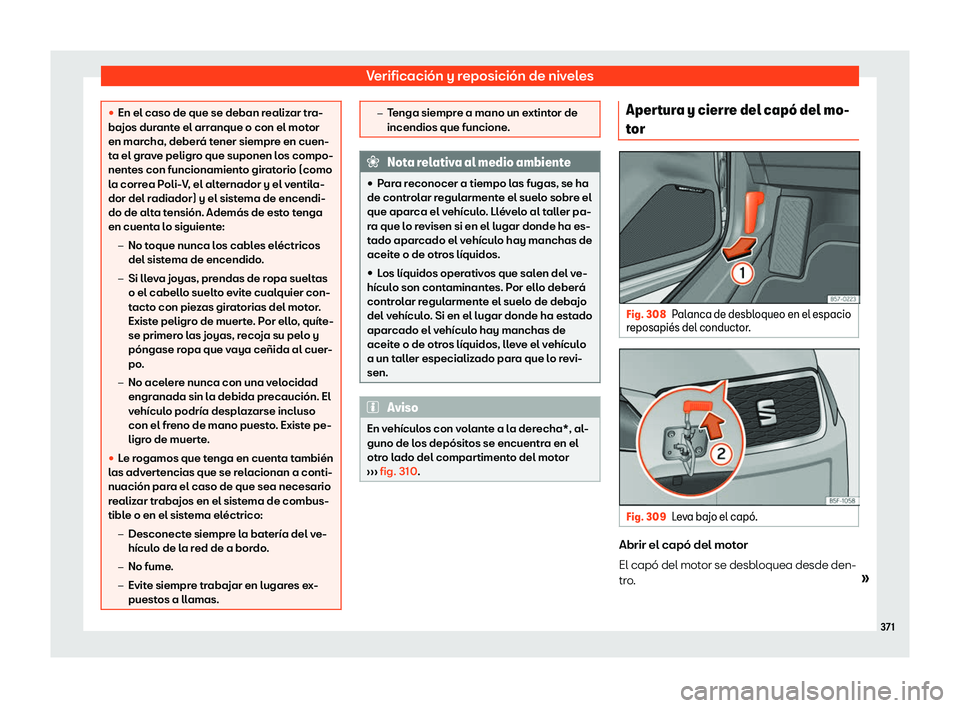 Seat Ateca 2019 Manual de instrucciones (in Spanish) Verificaci Seat Ateca 2019 Manual de instrucciones (in Spanish) Verificaci