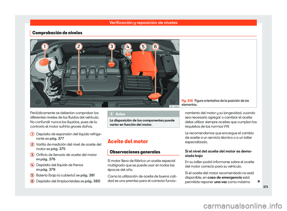Seat Ateca 2019 Manual de instrucciones (in Spanish) Verificaci Seat Ateca 2019 Manual de instrucciones (in Spanish) Verificaci