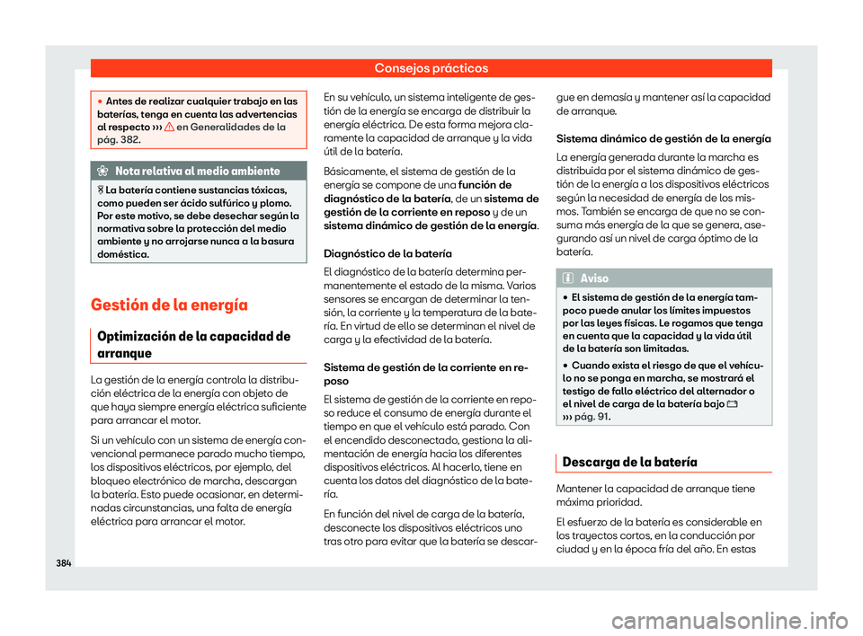 Seat Ateca 2019 Manual de instrucciones (in Spanish) Consejos pr Seat Ateca 2019 Manual de instrucciones (in Spanish) Consejos pr