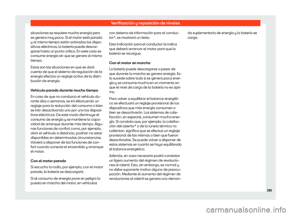 Seat Ateca 2019 Manual de instrucciones (in Spanish) Verificaci Seat Ateca 2019 Manual de instrucciones (in Spanish) Verificaci