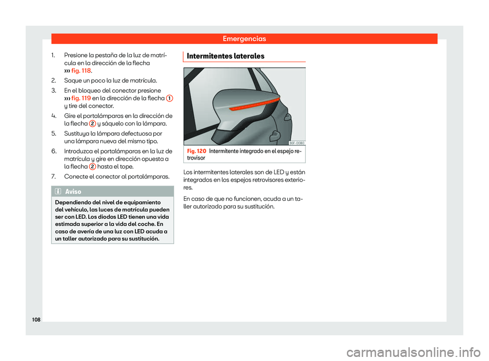 Seat Ateca 2018  Manual de instrucciones (in Spanish) Emergencias
Presione la pesta