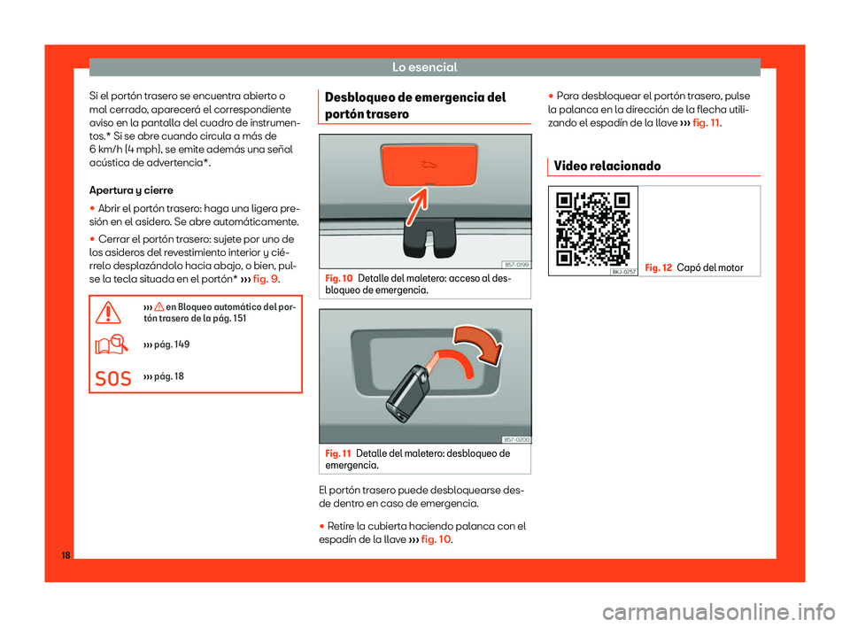 Seat Ateca 2018  Manual de instrucciones (in Spanish) Lo esencial
Si el port