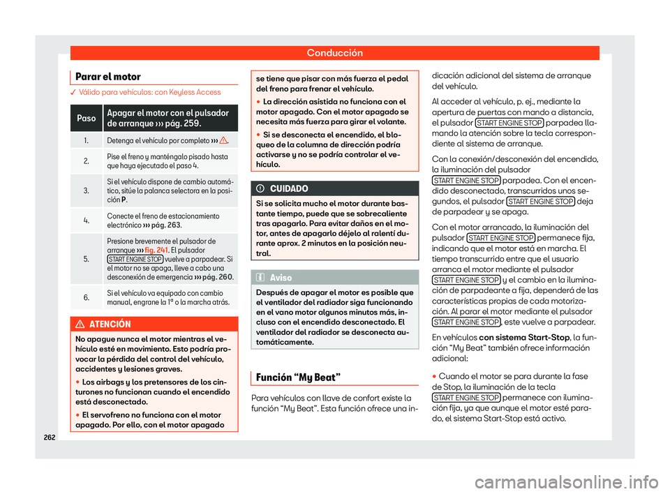 Seat Ateca 2018 Manual de instrucciones (in Spanish) Conducci Seat Ateca 2018 Manual de instrucciones (in Spanish) Conducci