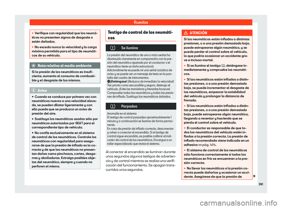 Seat Ateca 2018  Manual de instrucciones (in Spanish) Ruedas
