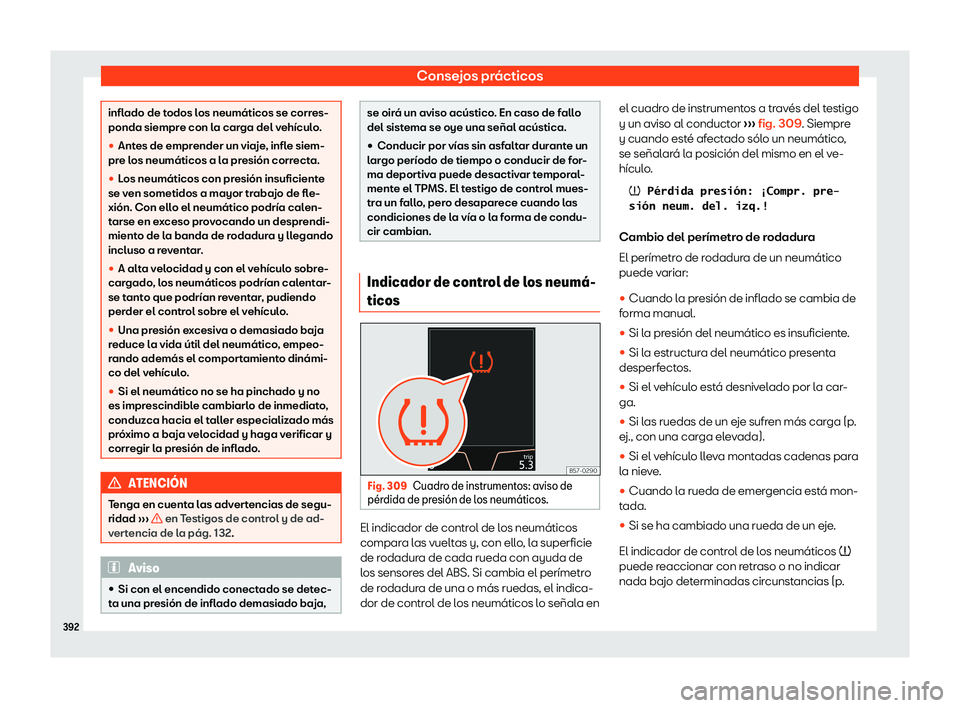 Seat Ateca 2018  Manual de instrucciones (in Spanish) Consejos pr