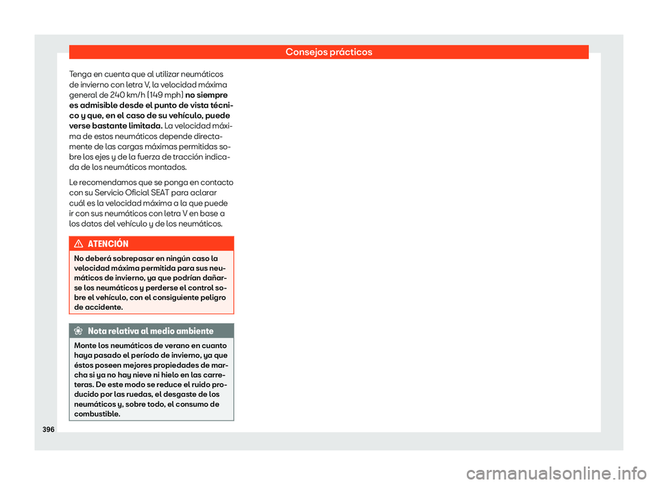 Seat Ateca 2018  Manual de instrucciones (in Spanish) Consejos pr