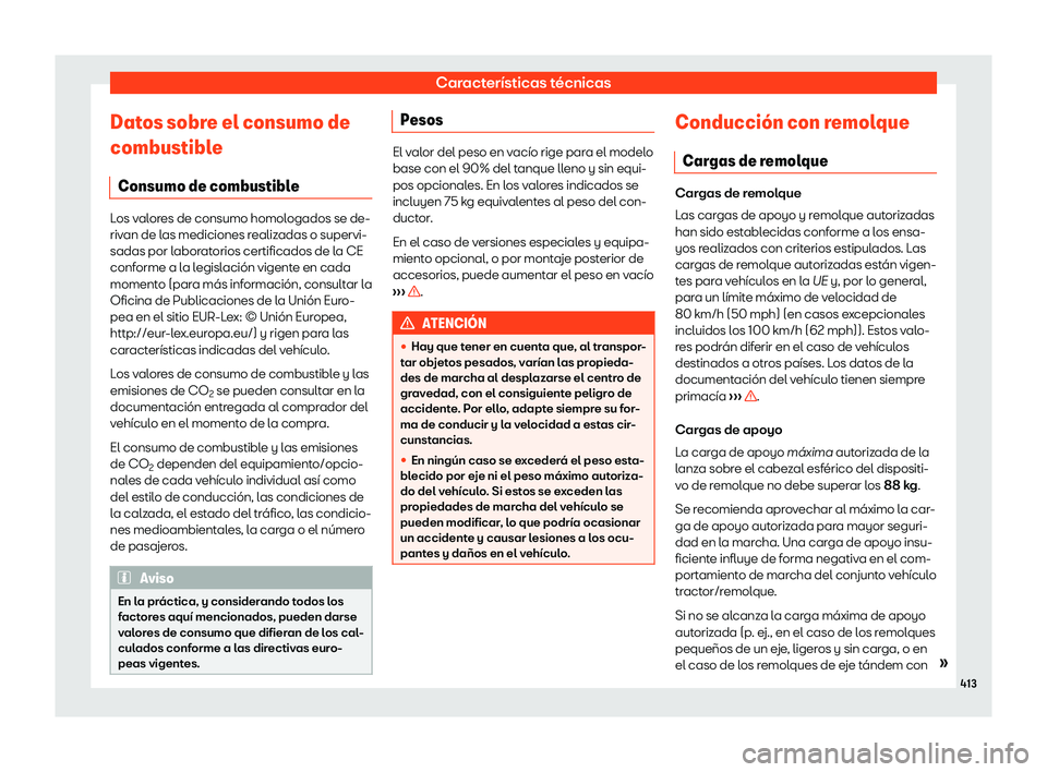 Seat Ateca 2018  Manual de instrucciones (in Spanish) Caracter