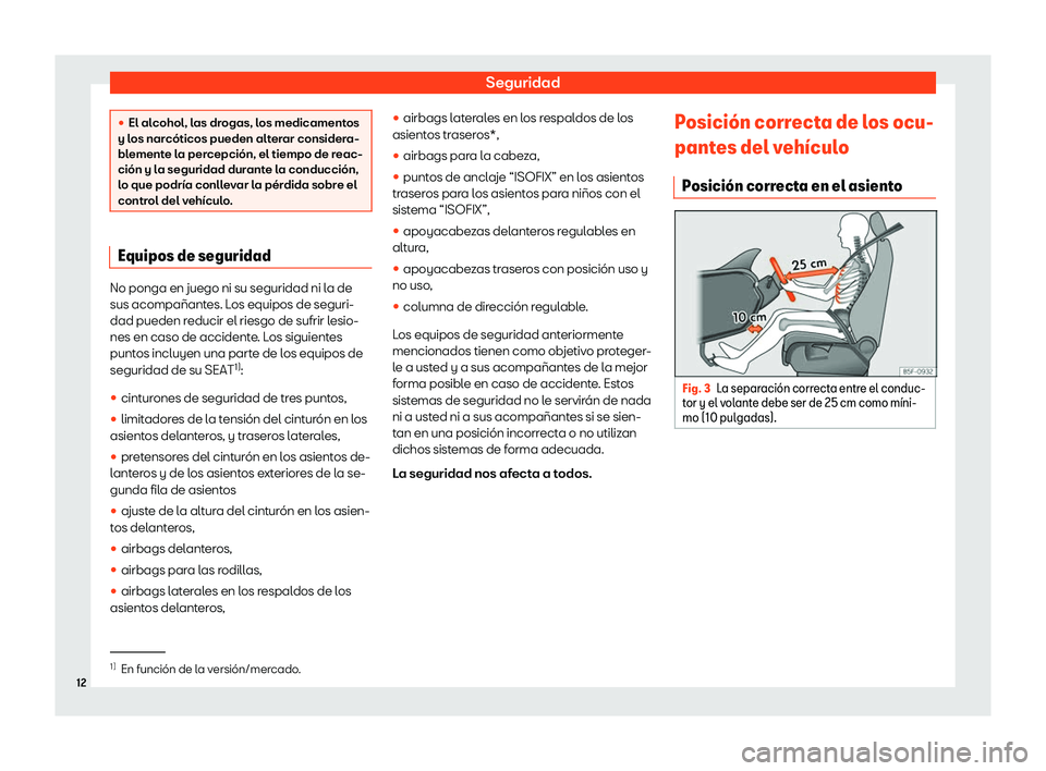 Seat Alhambra 2020  Manual de instrucciones (in Spanish) Seguridad
