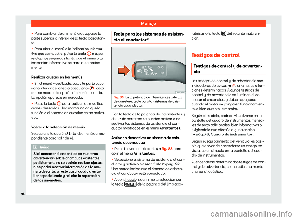 Seat Alhambra 2020  Manual de instrucciones (in Spanish) Manejo
