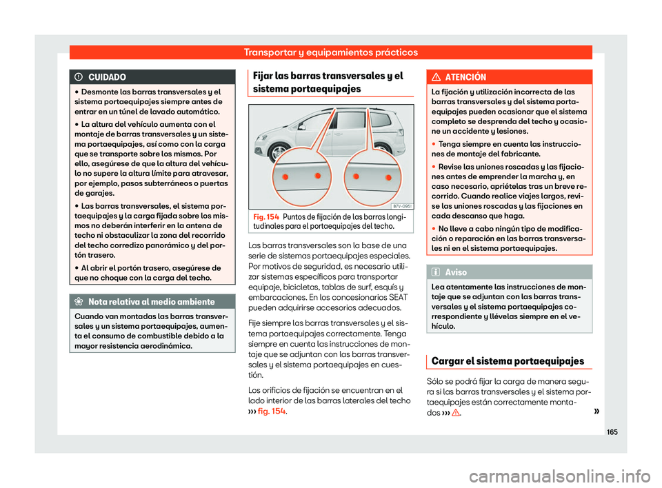 Seat Alhambra 2019  Manual de instrucciones (in Spanish) Transportar y equipamientos pr
