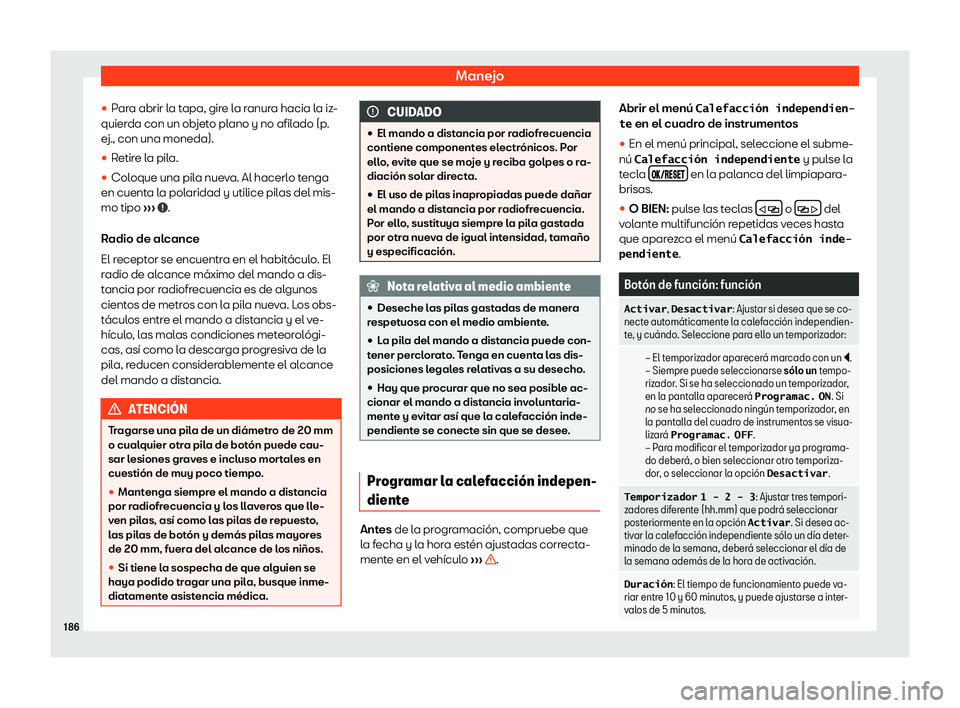 Seat Alhambra 2019  Manual de instrucciones (in Spanish) Manejo
