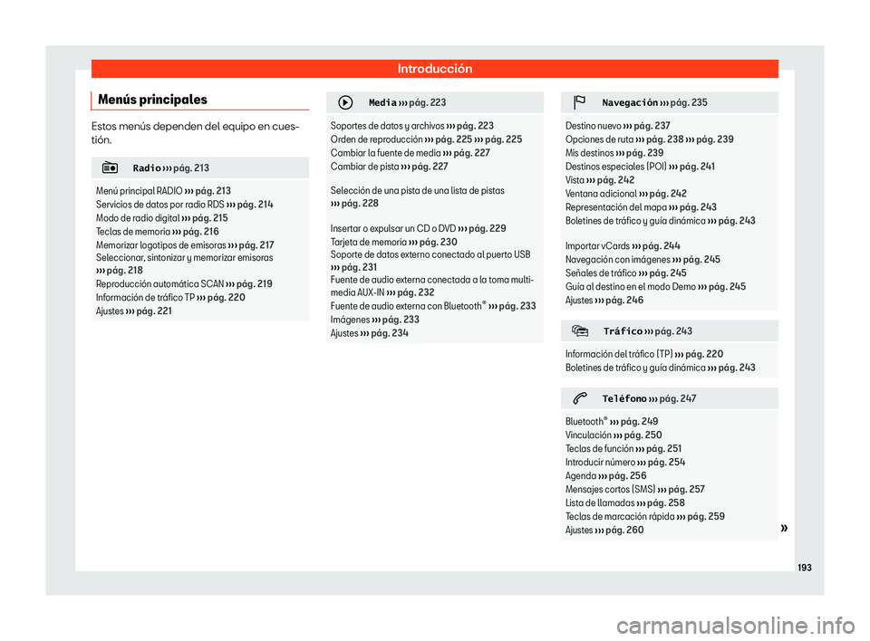 Seat Alhambra 2019  Manual de instrucciones (in Spanish) Introducci