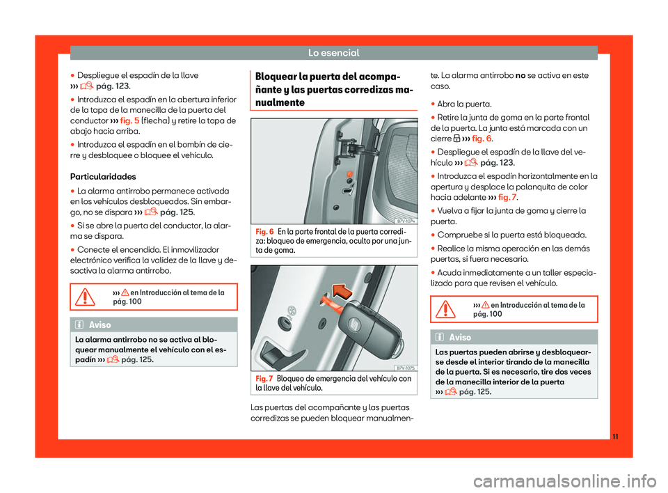 Seat Alhambra 2018  Manual de instrucciones (in Spanish) Lo esencial

