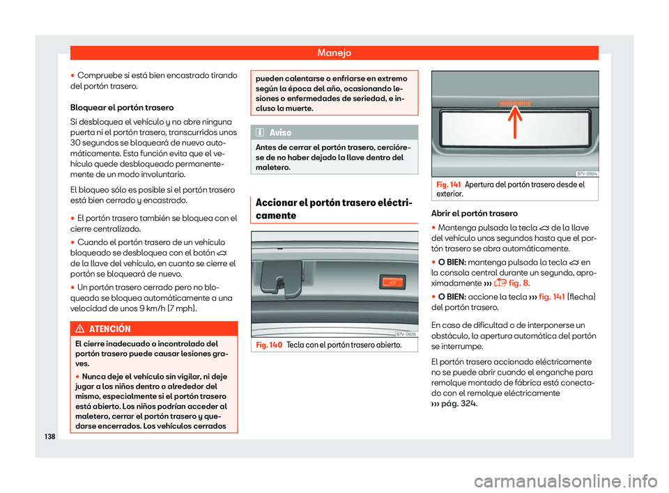 Seat Alhambra 2018  Manual de instrucciones (in Spanish) Manejo

