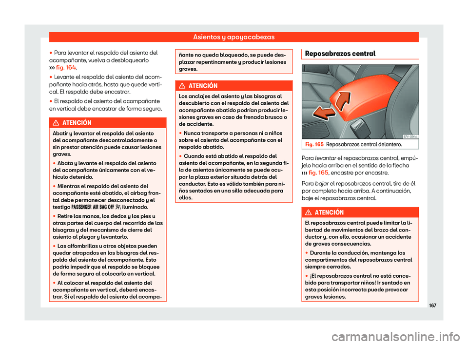 Seat Alhambra 2018  Manual de instrucciones (in Spanish) Asientos y apoyacabezas

