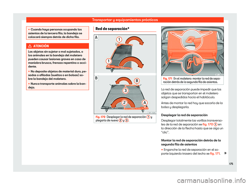 Seat Alhambra 2018  Manual de instrucciones (in Spanish) Transportar y equipamientos pr