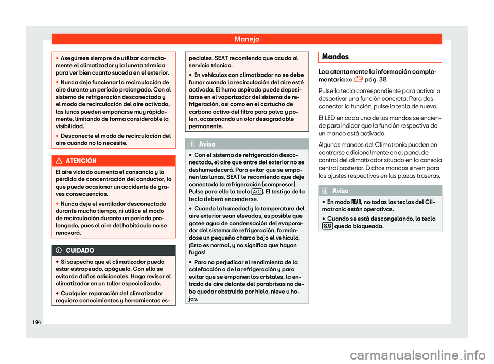 Seat Alhambra 2018  Manual de instrucciones (in Spanish) Manejo
