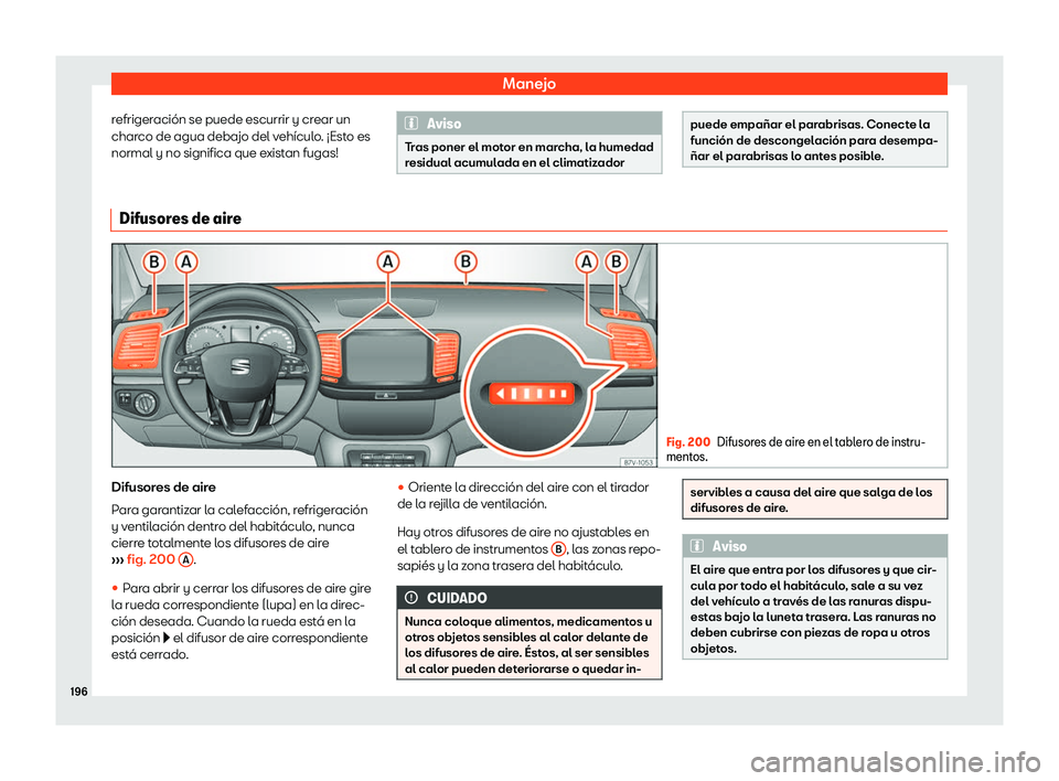 Seat Alhambra 2018  Manual de instrucciones (in Spanish) Manejo
refrigeraci