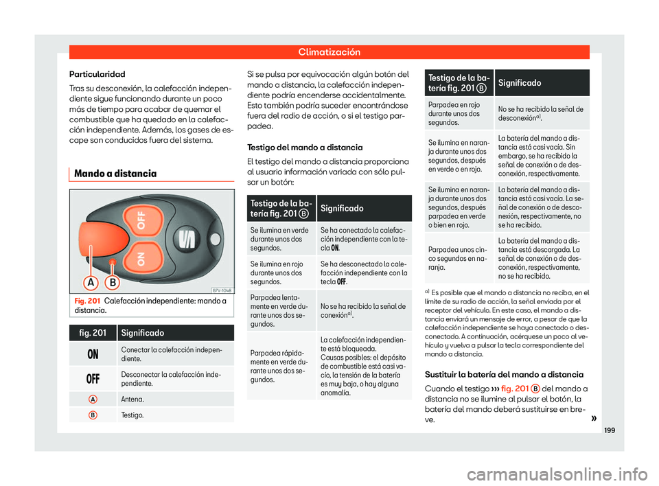 Seat Alhambra 2018  Manual de instrucciones (in Spanish) Climatizaci