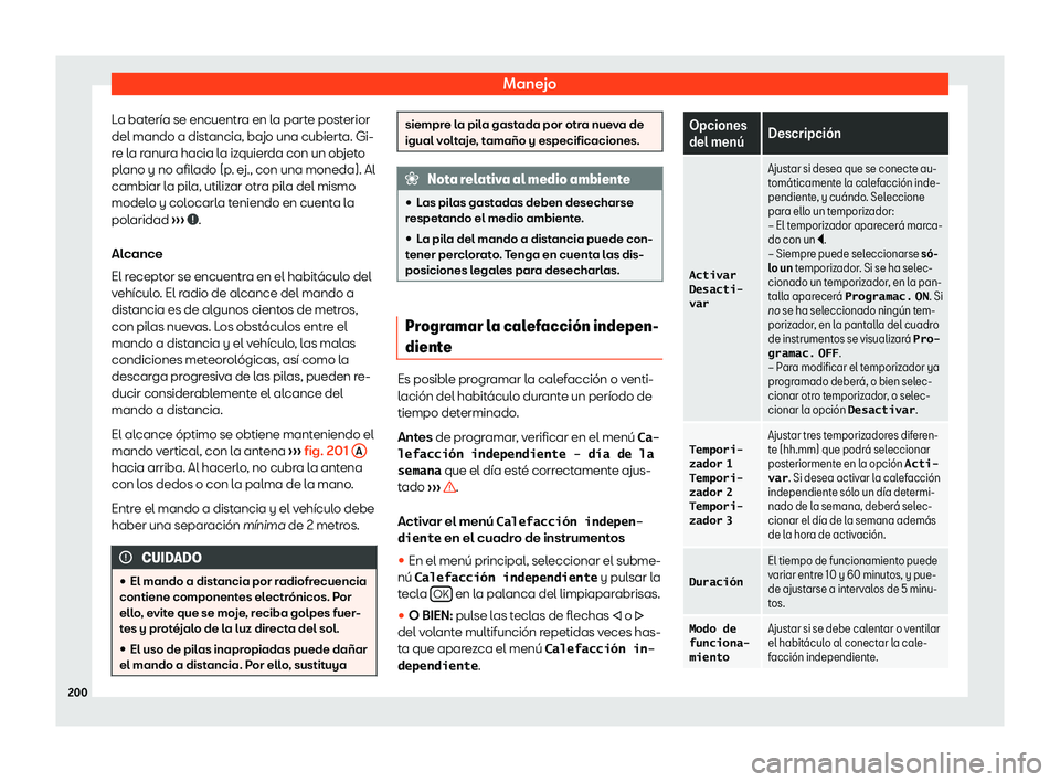 Seat Alhambra 2018  Manual de instrucciones (in Spanish) Manejo
La bater