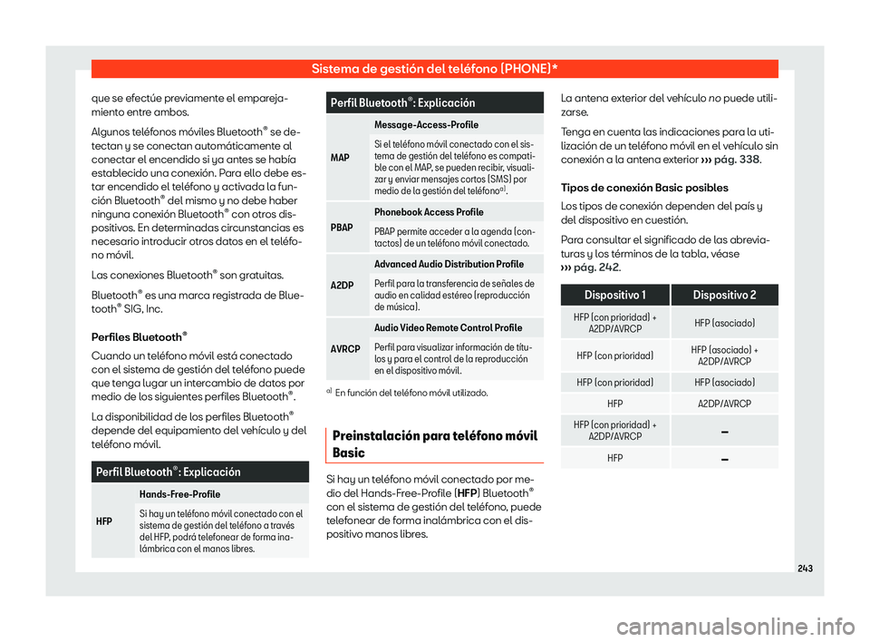 Seat Alhambra 2018  Manual de instrucciones (in Spanish) Sistema de gesti