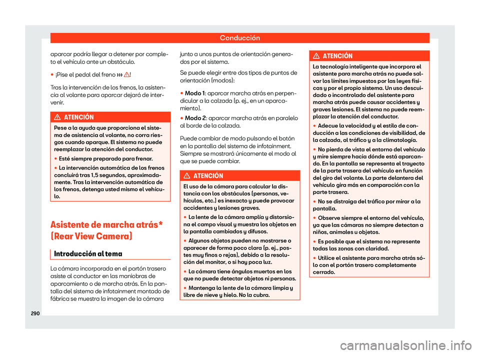 Seat Alhambra 2018  Manual de instrucciones (in Spanish) Conducci