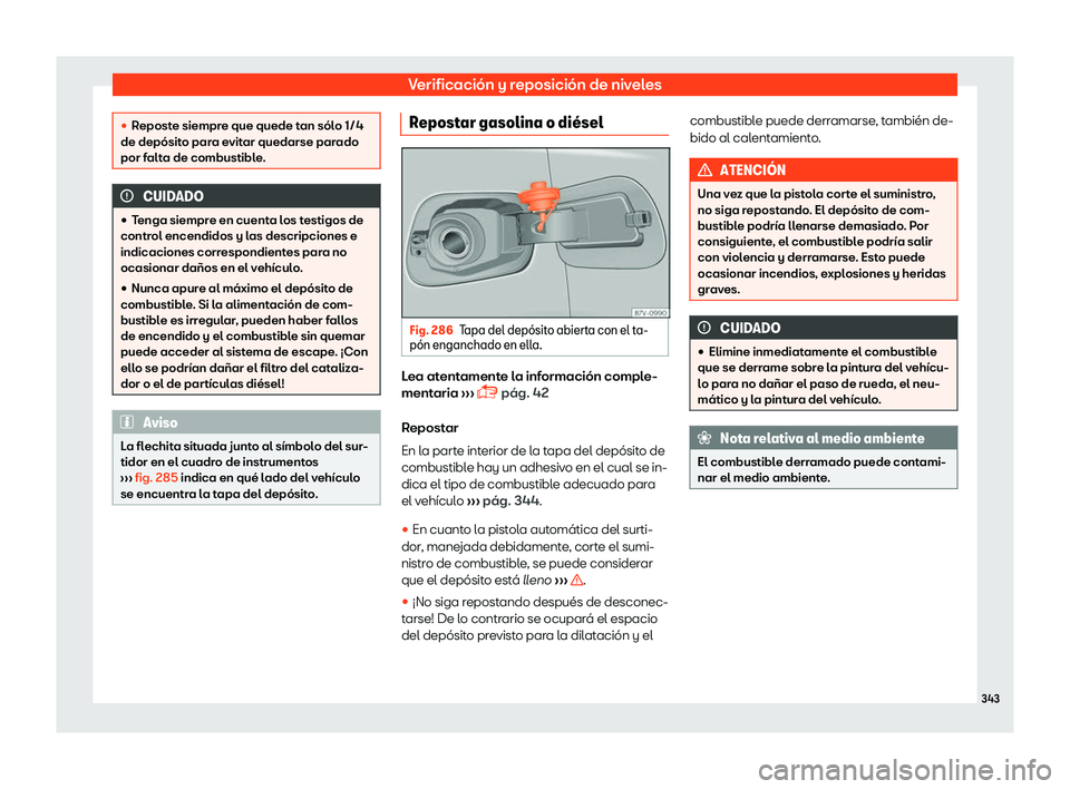 Seat Alhambra 2018  Manual de instrucciones (in Spanish) Verificaci