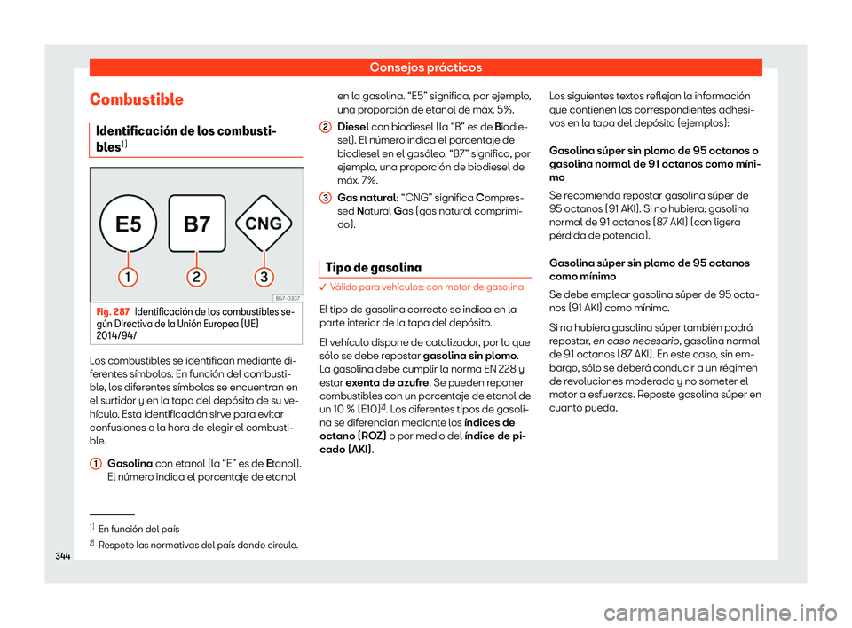 Seat Alhambra 2018  Manual de instrucciones (in Spanish) Consejos pr