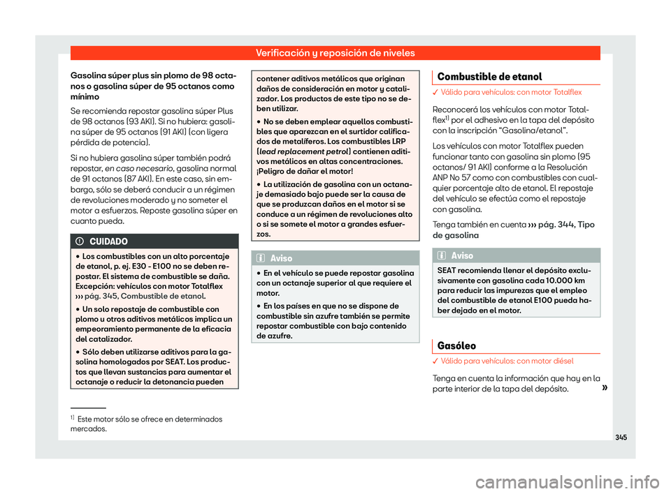 Seat Alhambra 2018  Manual de instrucciones (in Spanish) Verificaci