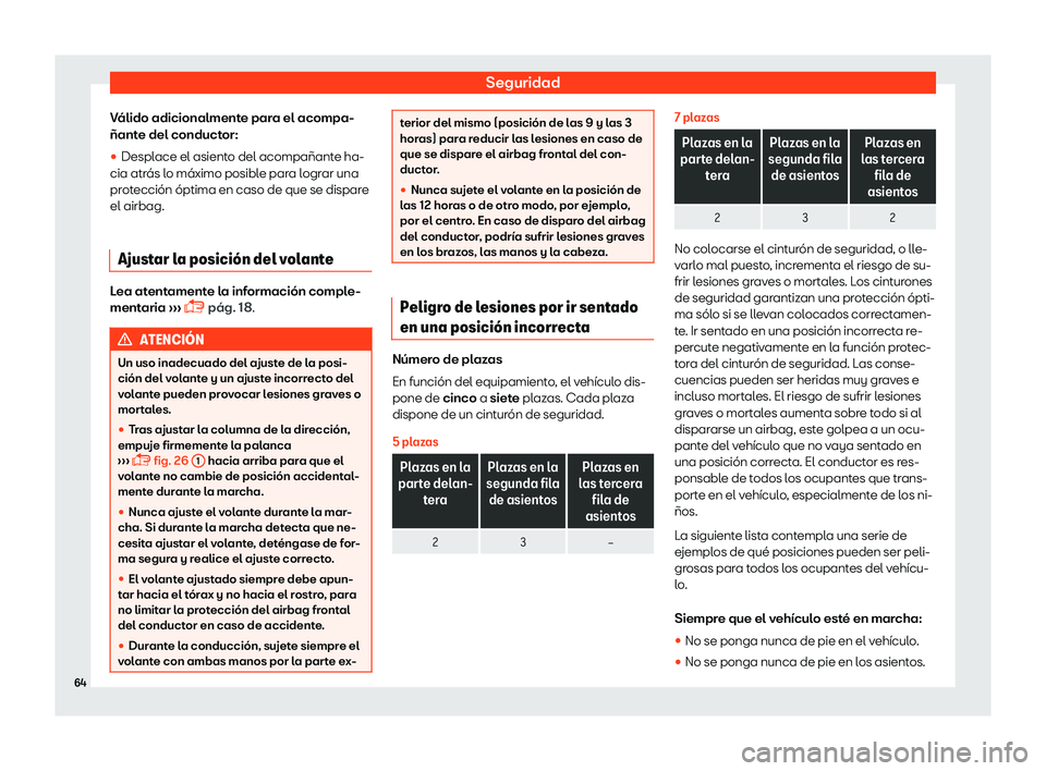 Seat Alhambra 2018  Manual de instrucciones (in Spanish) Seguridad
V