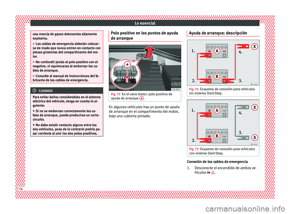 Seat Alhambra 2017 Manual de instrucciones (in Spanish) Lo esencial
una mezcla de gases detonantes altamente
exp
lo
siva.
● Los cables de emergencia deberán colocar-
se de modo que nunca entr
en en contacto con
piezas giratorias del compartimento del m Seat Alhambra 2017 Manual de instrucciones (in Spanish) Lo esencial
una mezcla de gases detonantes altamente
exp
lo
siva.
● Los cables de emergencia deberán colocar-
se de modo que nunca entr
en en contacto con
piezas giratorias del compartimento del m