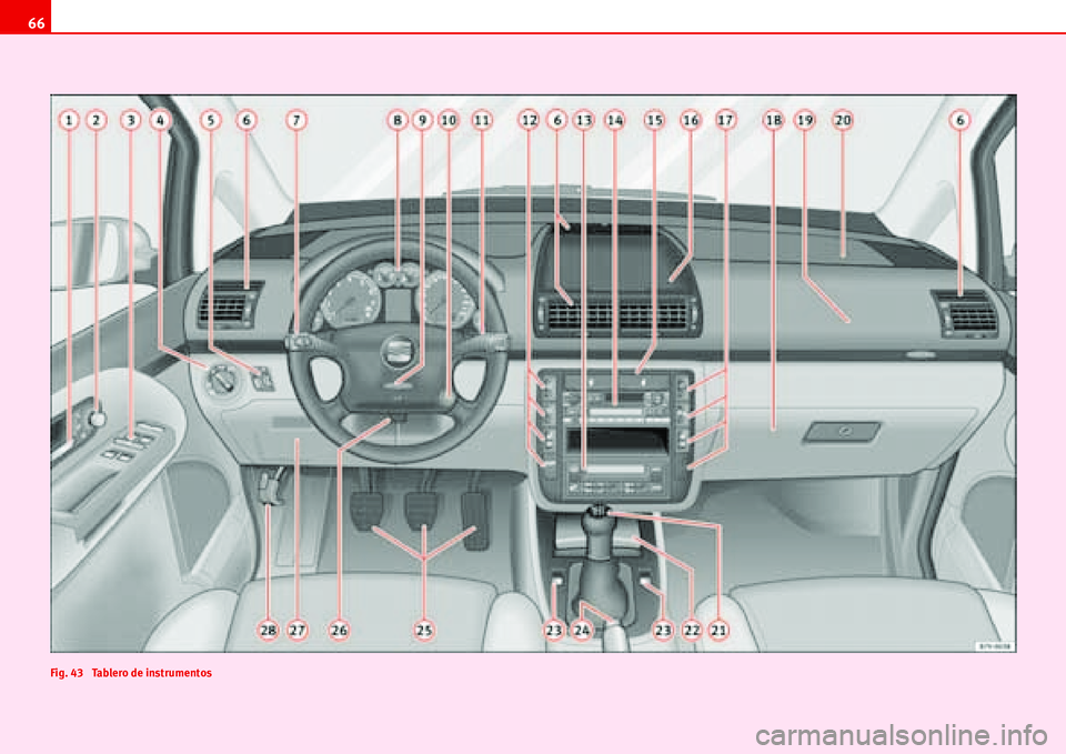 Seat Alhambra 2006  Manual de instrucciones (in Spanish) 66
Fig. 43  Tablero de instrumentos 